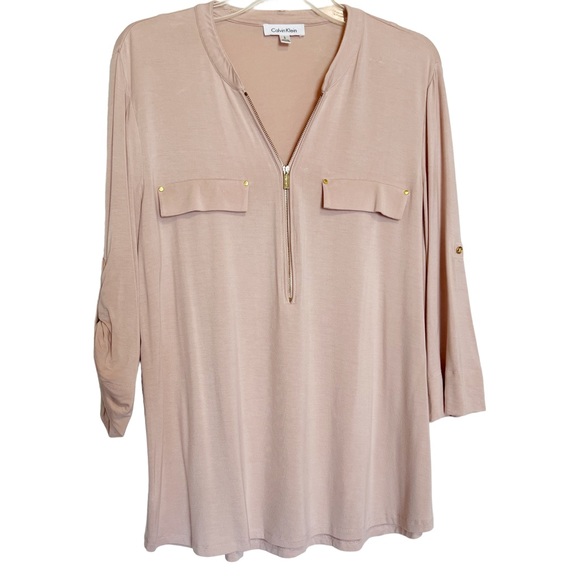 Calvin Klein Tops - Calvin Klein Essentials Zip Front Blouse